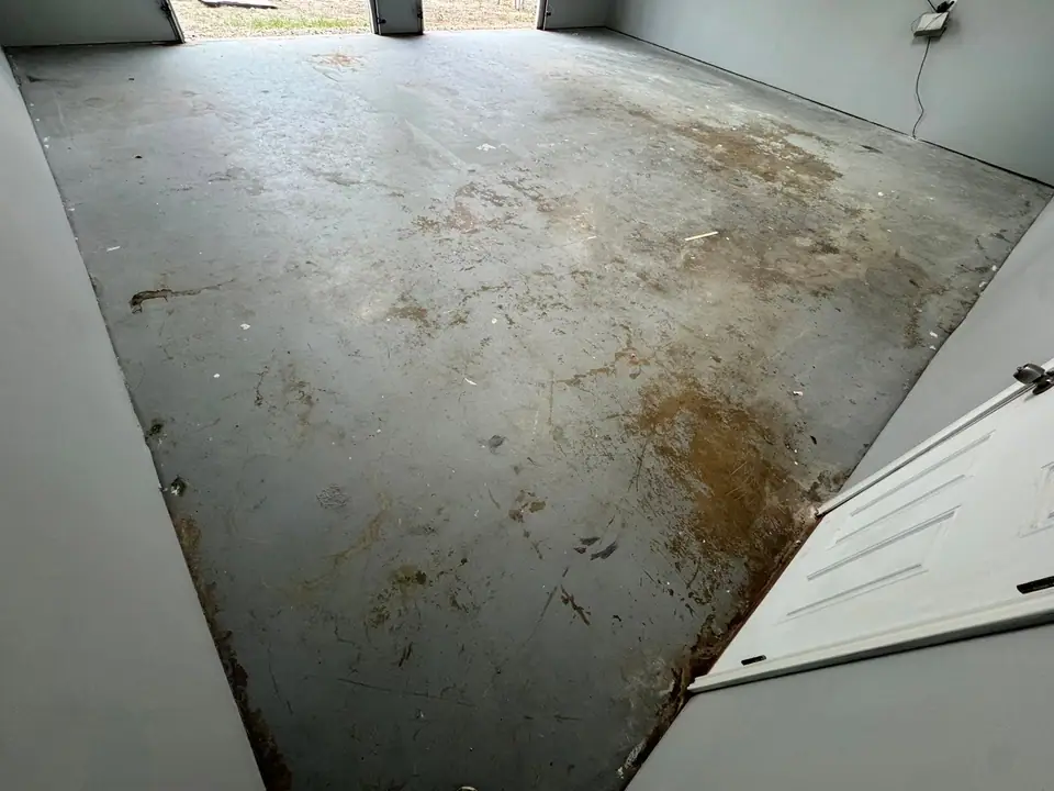Garage transformation before coating