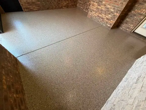 Covered patio coating project in Texas